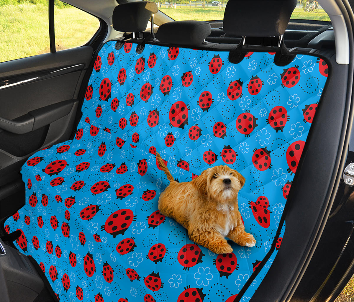 Cartoon Ladybird Pattern Print Pet Car Back Seat Cover