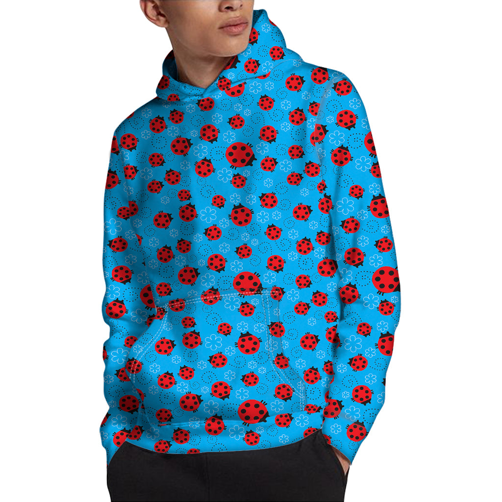 Cartoon Ladybird Pattern Print Pullover Hoodie