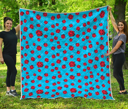 Cartoon Ladybird Pattern Print Quilt