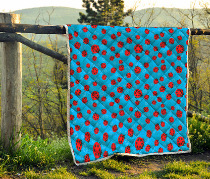Cartoon Ladybird Pattern Print Quilt