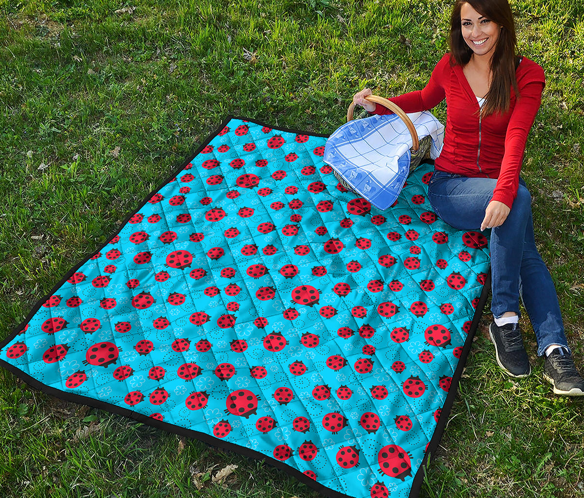 Cartoon Ladybird Pattern Print Quilt
