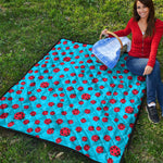 Cartoon Ladybird Pattern Print Quilt