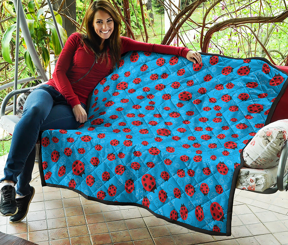 Cartoon Ladybird Pattern Print Quilt
