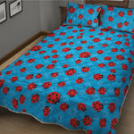 Cartoon Ladybird Pattern Print Quilt Bed Set