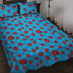 Cartoon Ladybird Pattern Print Quilt Bed Set