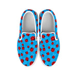 Cartoon Ladybird Pattern Print White Slip On Shoes