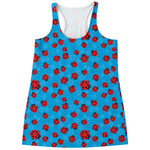 Cartoon Ladybird Pattern Print Women's Racerback Tank Top