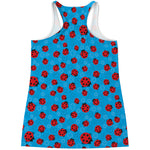 Cartoon Ladybird Pattern Print Women's Racerback Tank Top