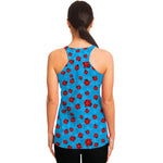 Cartoon Ladybird Pattern Print Women's Racerback Tank Top