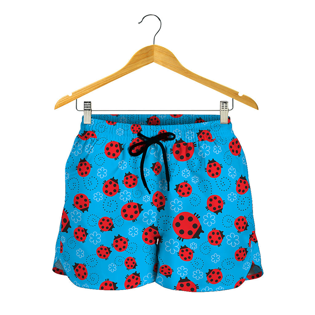 Cartoon Ladybird Pattern Print Women's Shorts