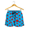 Cartoon Ladybird Pattern Print Women's Shorts