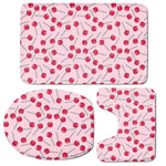 Cartoon Lollipop Pattern Print 3 Piece Bath Mat Set