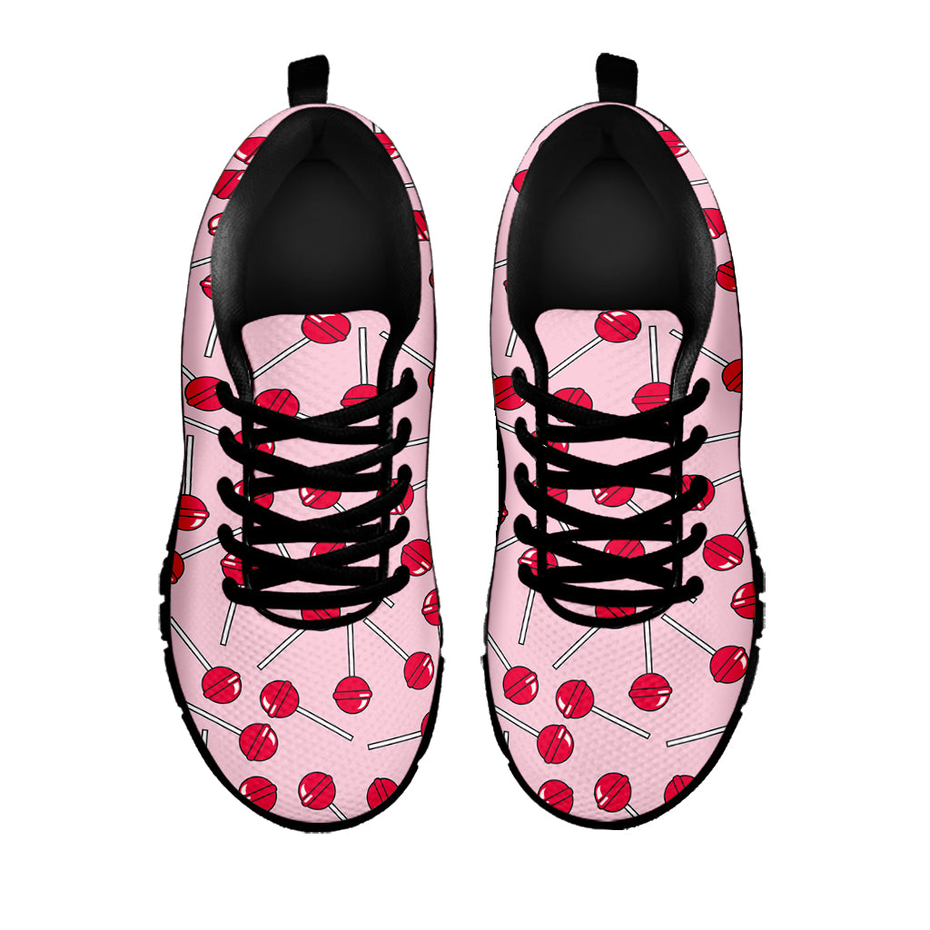 Cartoon Lollipop Pattern Print Black Sneakers
