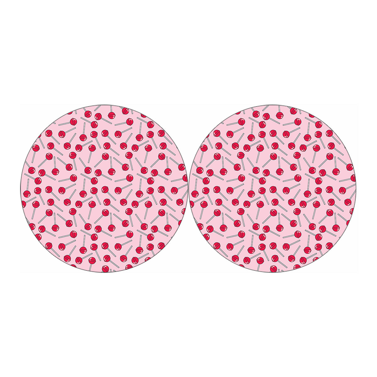 Cartoon Lollipop Pattern Print Car Coasters