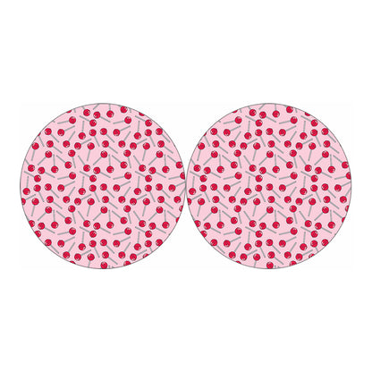Cartoon Lollipop Pattern Print Car Coasters