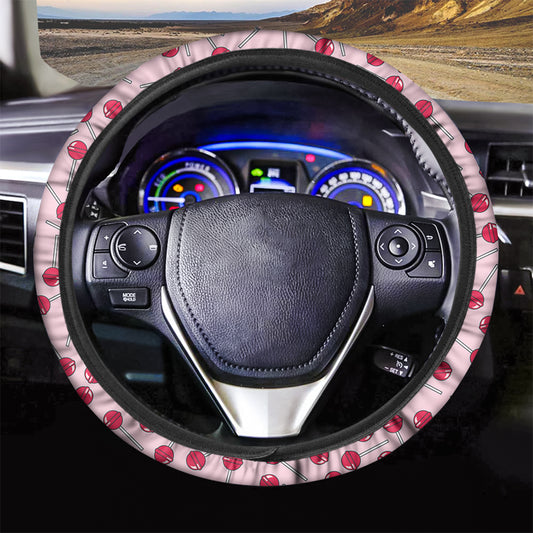 Cartoon Lollipop Pattern Print Car Steering Wheel Cover