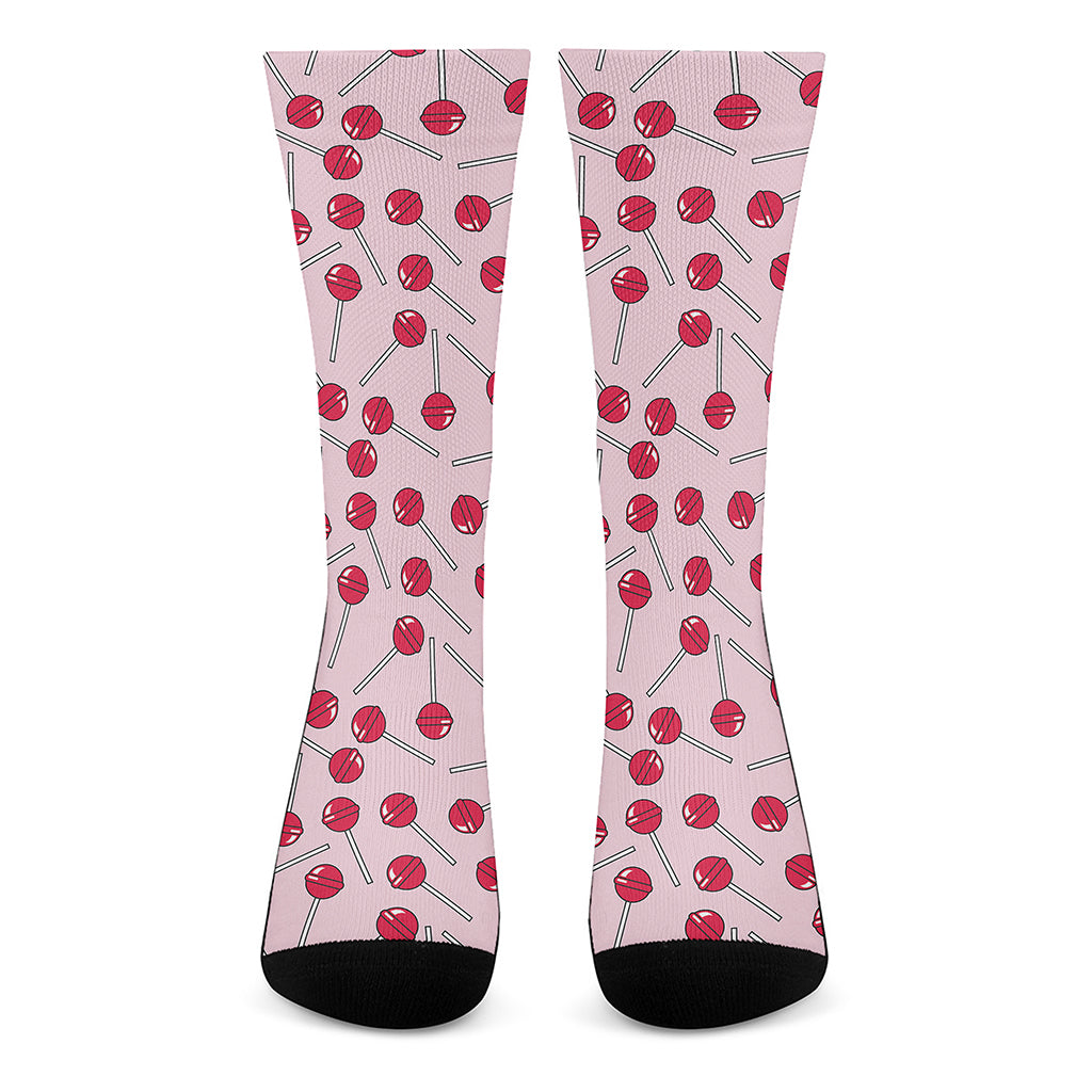 Cartoon Lollipop Pattern Print Crew Socks