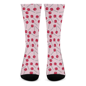 Cartoon Lollipop Pattern Print Crew Socks