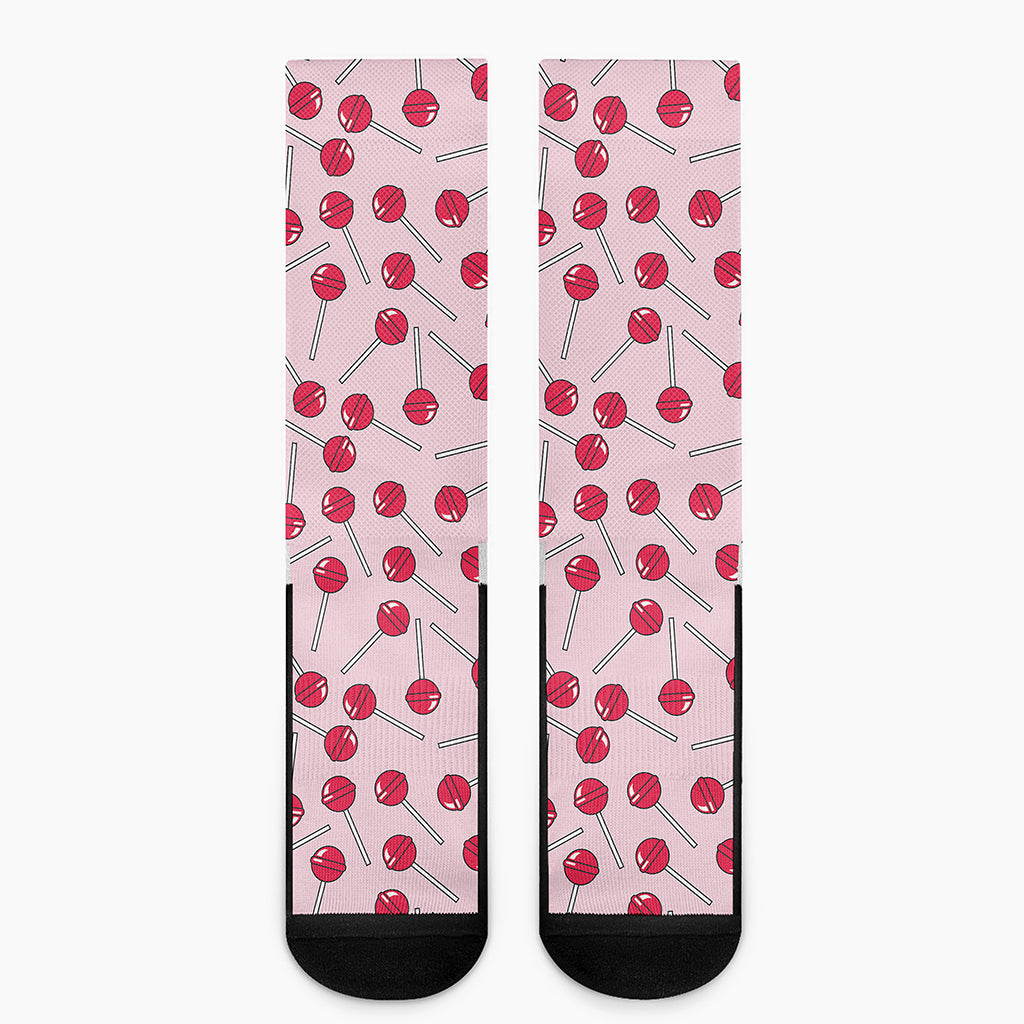 Cartoon Lollipop Pattern Print Crew Socks