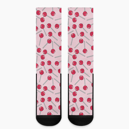 Cartoon Lollipop Pattern Print Crew Socks