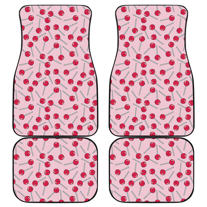 Cartoon Lollipop Pattern Print Front and Back Car Floor Mats