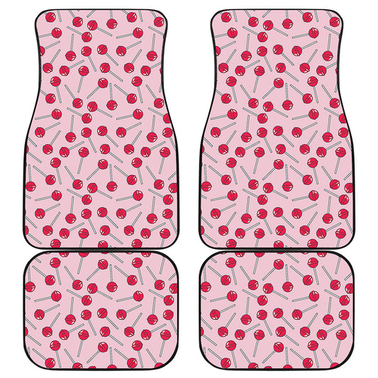 Cartoon Lollipop Pattern Print Front and Back Car Floor Mats
