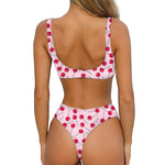 Cartoon Lollipop Pattern Print Front Bow Tie Bikini