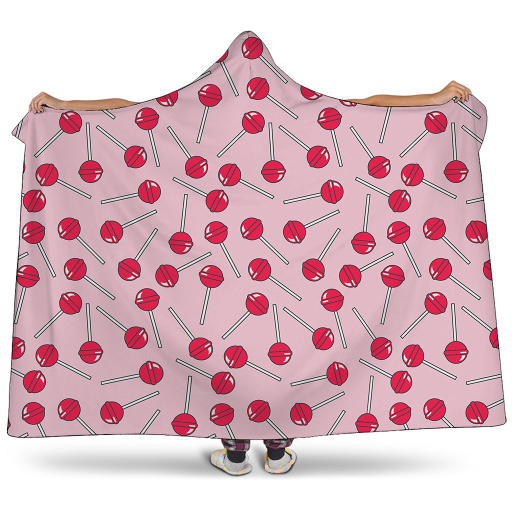 Cartoon Lollipop Pattern Print Hooded Blanket