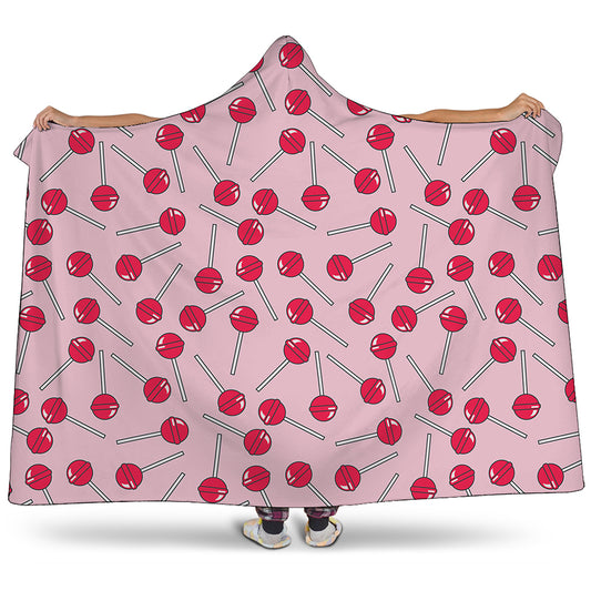 Cartoon Lollipop Pattern Print Hooded Blanket