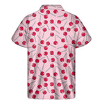 Cartoon Lollipop Pattern Print Men's Short Sleeve Shirt