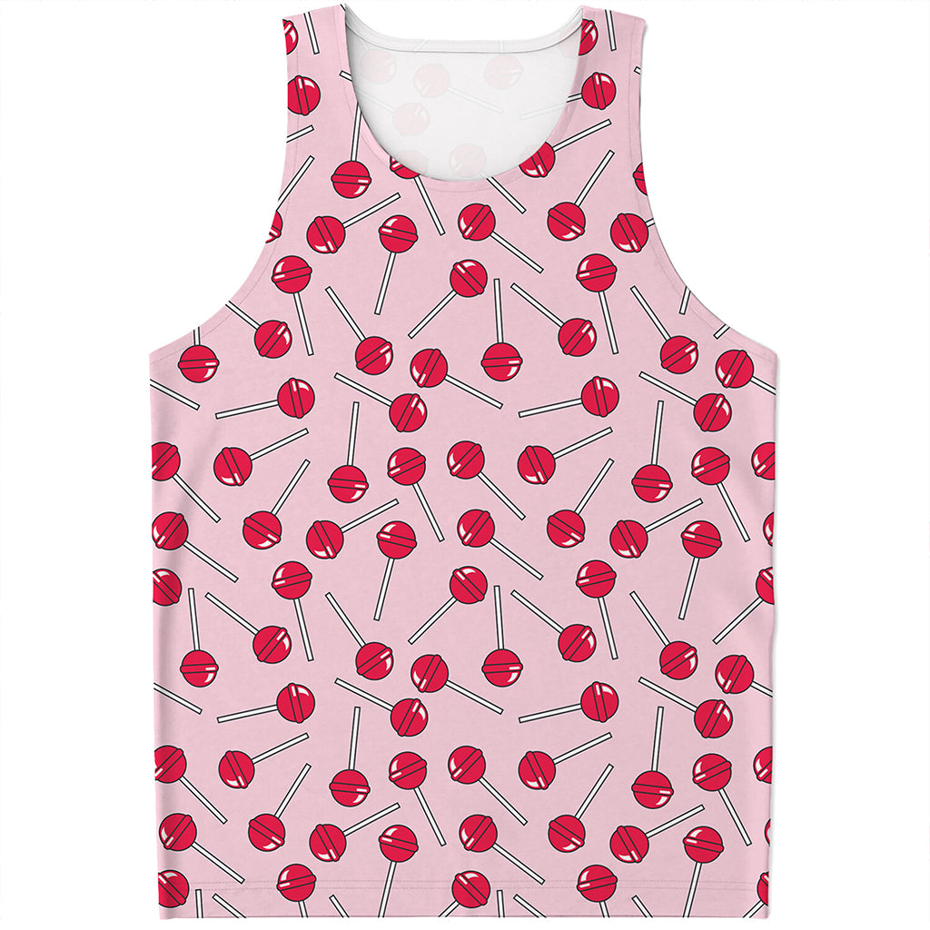 Cartoon Lollipop Pattern Print Men's Tank Top
