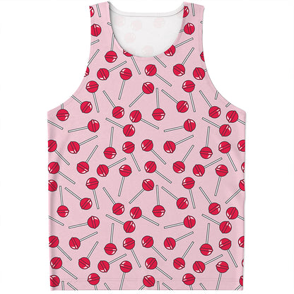 Cartoon Lollipop Pattern Print Men's Tank Top