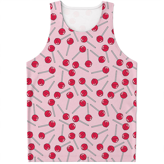 Cartoon Lollipop Pattern Print Men's Tank Top