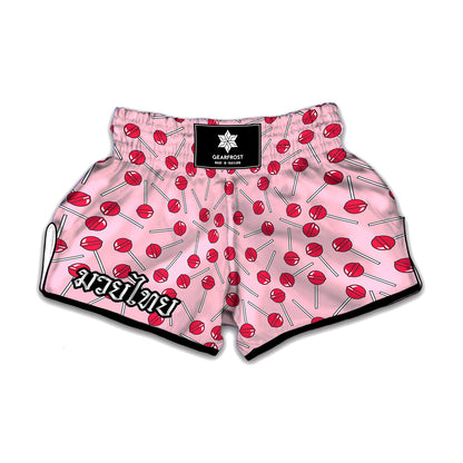 Cartoon Lollipop Pattern Print Muay Thai Boxing Shorts