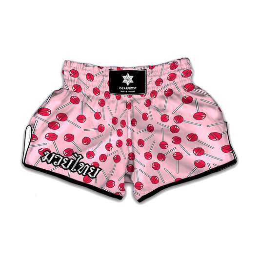 Cartoon Lollipop Pattern Print Muay Thai Boxing Shorts