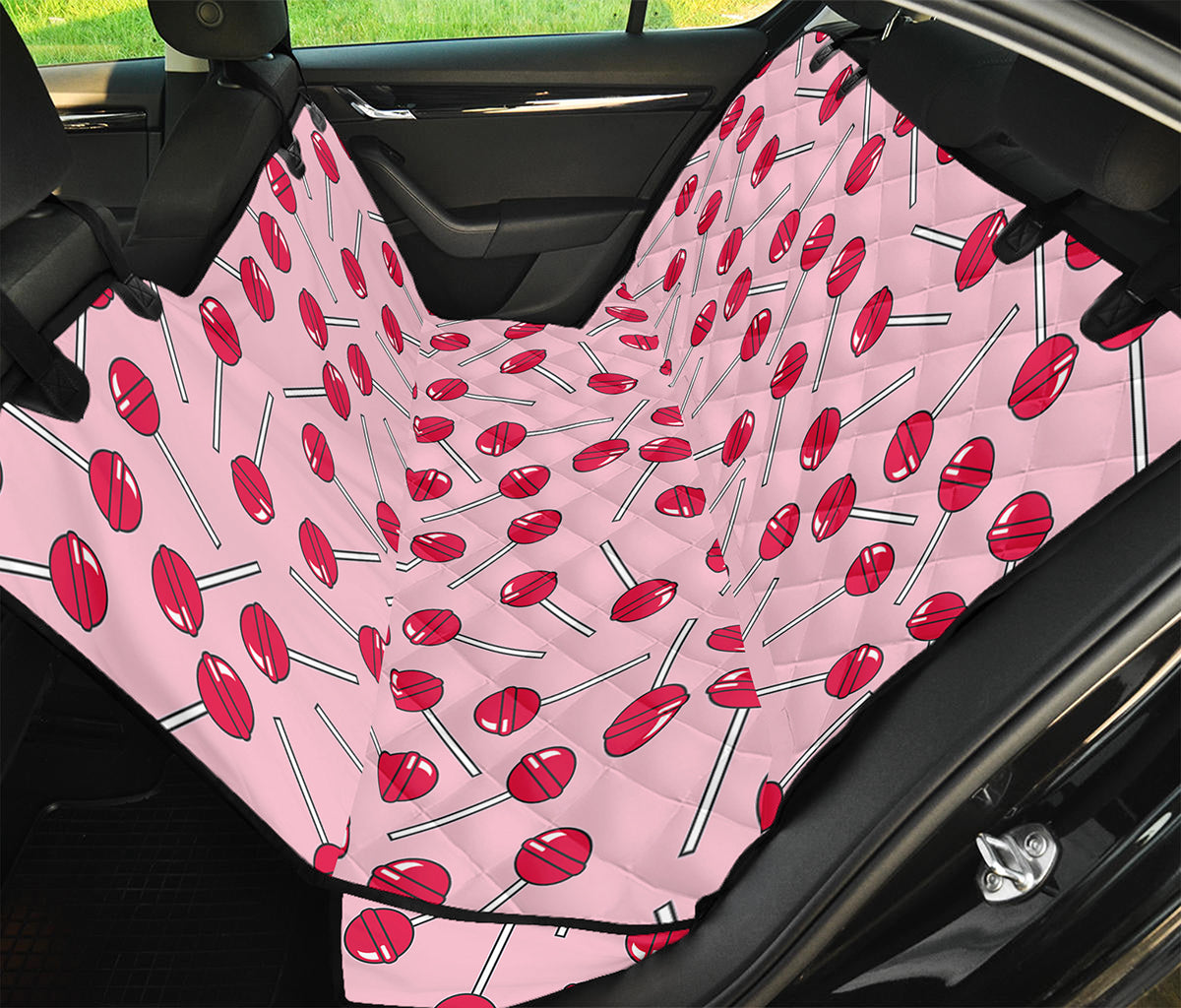 Cartoon Lollipop Pattern Print Pet Car Back Seat Cover