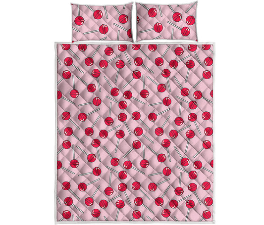 Cartoon Lollipop Pattern Print Quilt Bed Set
