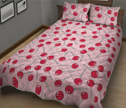 Cartoon Lollipop Pattern Print Quilt Bed Set