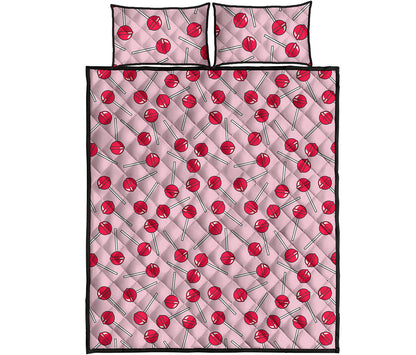 Cartoon Lollipop Pattern Print Quilt Bed Set