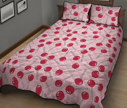 Cartoon Lollipop Pattern Print Quilt Bed Set