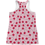 Cartoon Lollipop Pattern Print Women's Racerback Tank Top