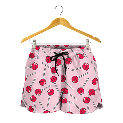 Cartoon Lollipop Pattern Print Women's Shorts