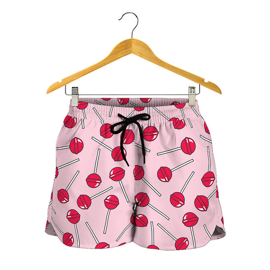 Cartoon Lollipop Pattern Print Women's Shorts