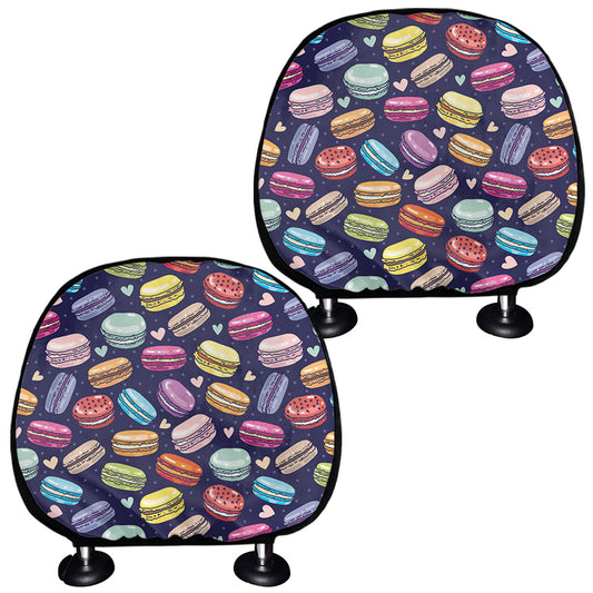 Cartoon Macaron Pattern Print Car Headrest Covers