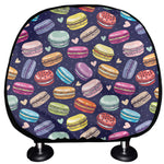 Cartoon Macaron Pattern Print Car Headrest Covers