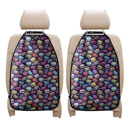 Cartoon Macaron Pattern Print Car Seat Organizers