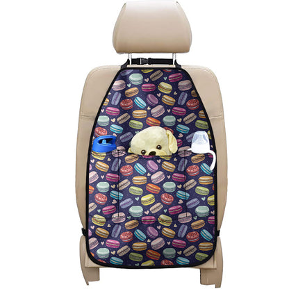 Cartoon Macaron Pattern Print Car Seat Organizers