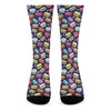 Cartoon Macaron Pattern Print Crew Socks