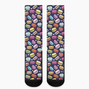 Cartoon Macaron Pattern Print Crew Socks