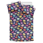 Cartoon Macaron Pattern Print Duvet Cover Bedding Set